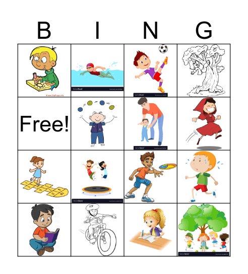 AT THE PARK Bingo Card