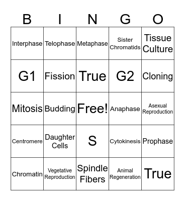 Life Science - Unit 4 Review Bingo Card
