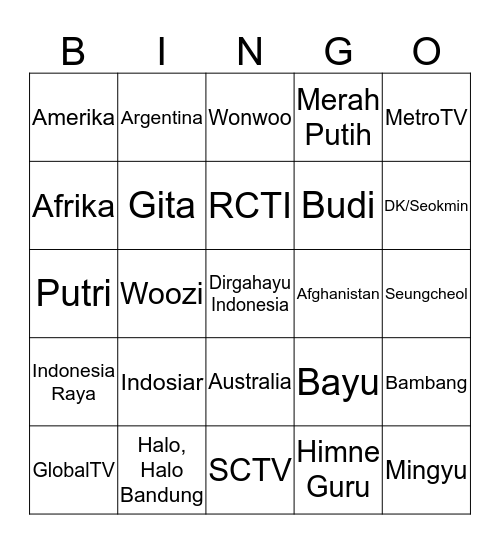 Bingo-nya Elle! Bingo Card