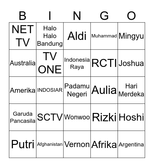 Aretha Chiara Arundaya Bingo Card