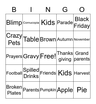 Tyler's Toiky And Tater Bingo Card