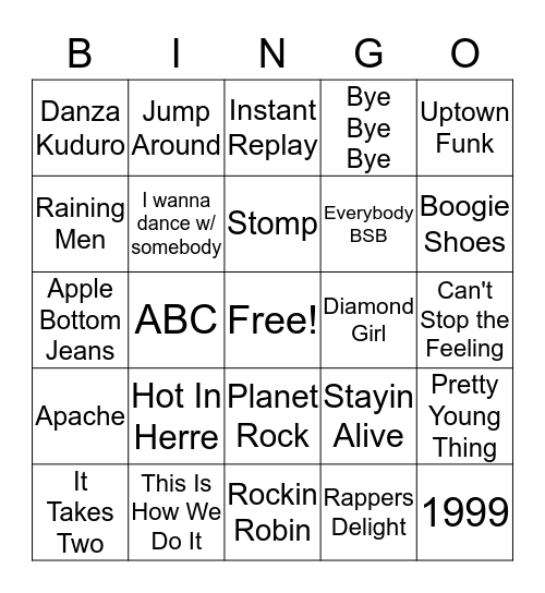DJ Rob Motown to Today Bingo Card