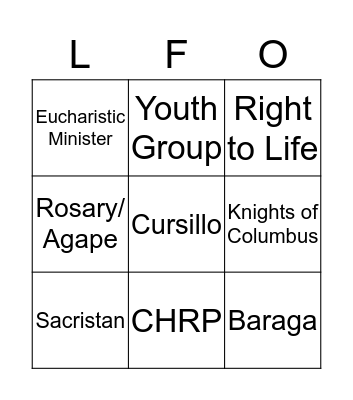 Ministry Fair "Bingo" Bingo Card
