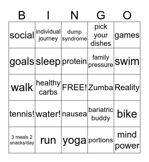 Holiday Eating Bingo Card