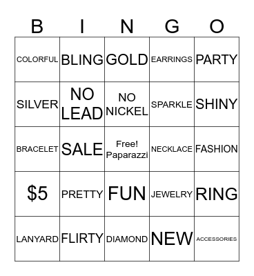 BLINGO! Bingo Card