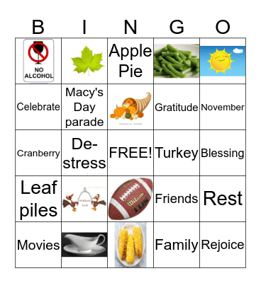 Thanksgiving Bingo! Bingo Card