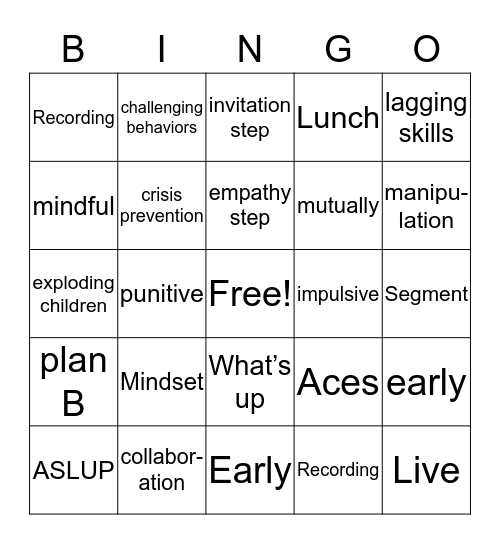 Nuts & Bolts Bingo Card