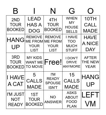 CALL BLITZ BINGO Card