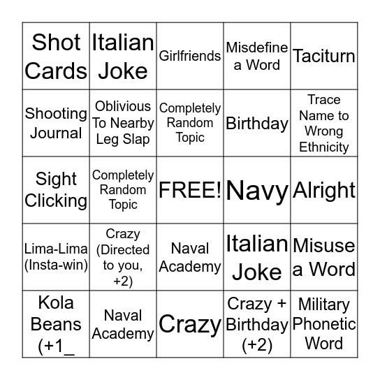 Bingo Card