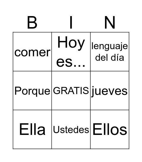 BINGO Card