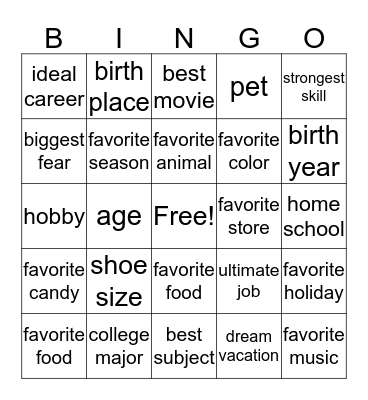 Bingo Card