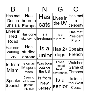 COPE Member Bingo Card