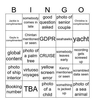 Mowgli S134 sprint demo Bingo Card