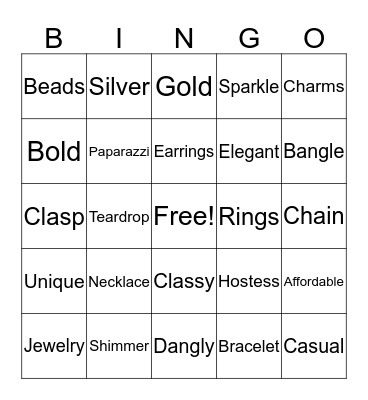 Paparazzi Jewelry Blingo Bingo Card