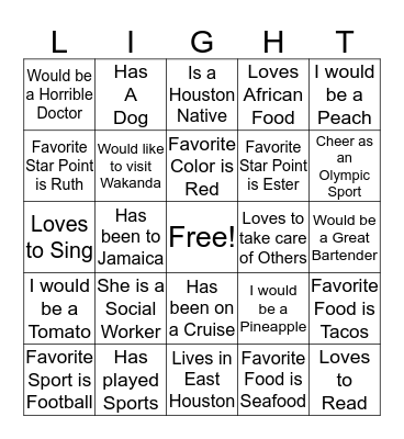 Meet N Greet Bingo Card