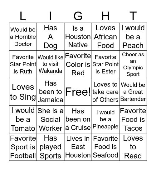 Meet N Greet Bingo Card