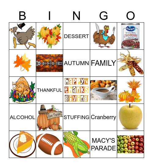 autumn Bingo Card