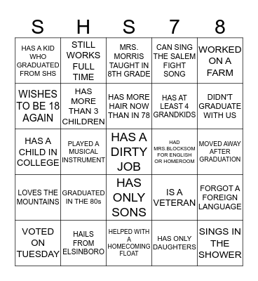 FIND SOMEONE WHO..... Bingo Card