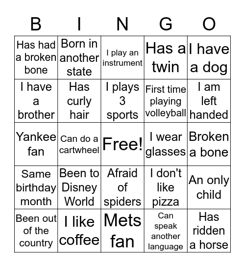 Get to know Phoenix 14 Red Bingo Card