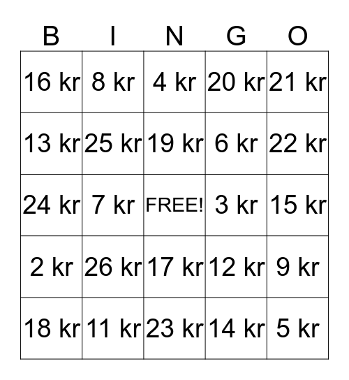 Going to the Store! Bingo Card