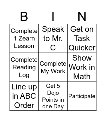 Aylissa's Bingo Challenge Bingo Card