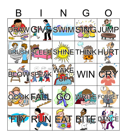 VERBS Bingo Card