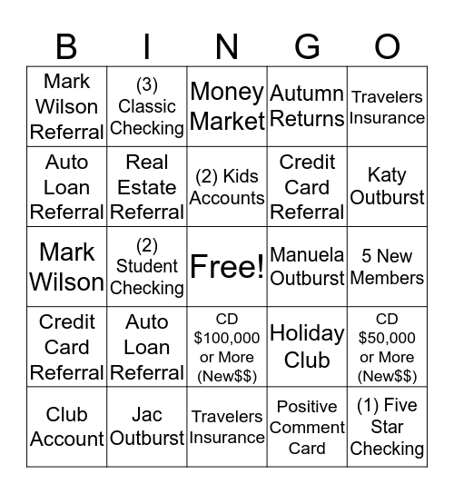 BINGO Card