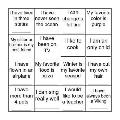 Bingo Card