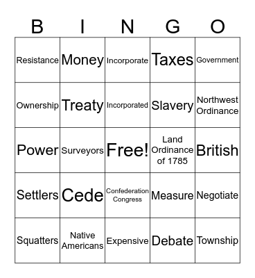 We're Free Lets Grow/Louisiana Bingo Card