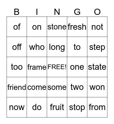 December Spelling Bee Words Bingo Card