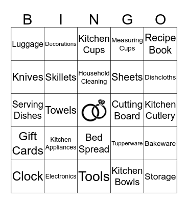 CHRISTINE & RYAN'S WEDDING SHOWER Bingo Card