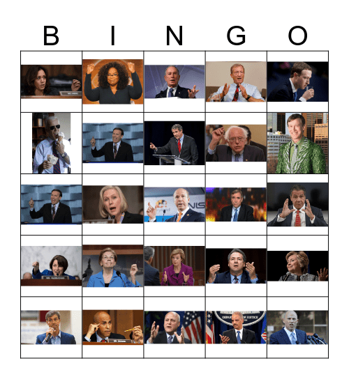 Dems 2020 Bingo Card