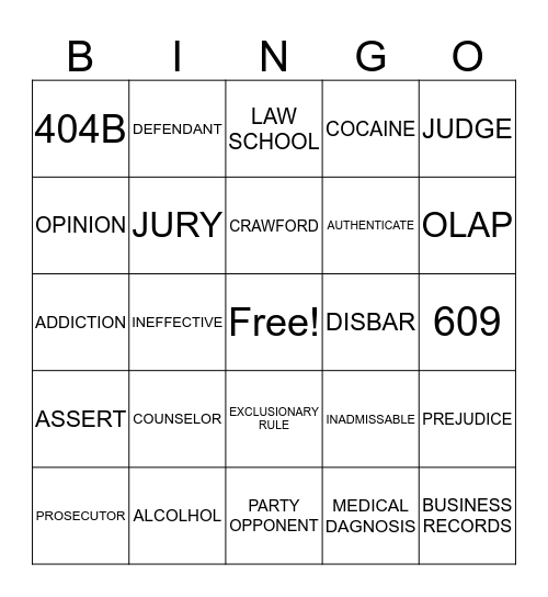 CLE BINGO Card