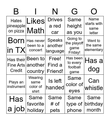 Make new friends this week! Share a pic on social media:      #LISDBeKind #LHSMeet&Tweet Bingo Card