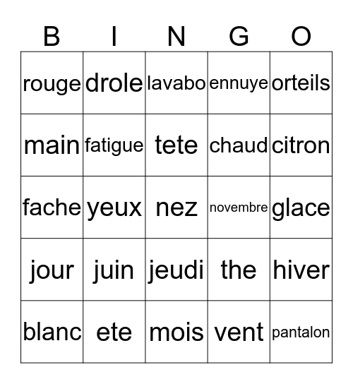 Bingo Card