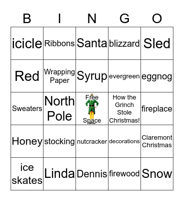 Holiday BINGO Card