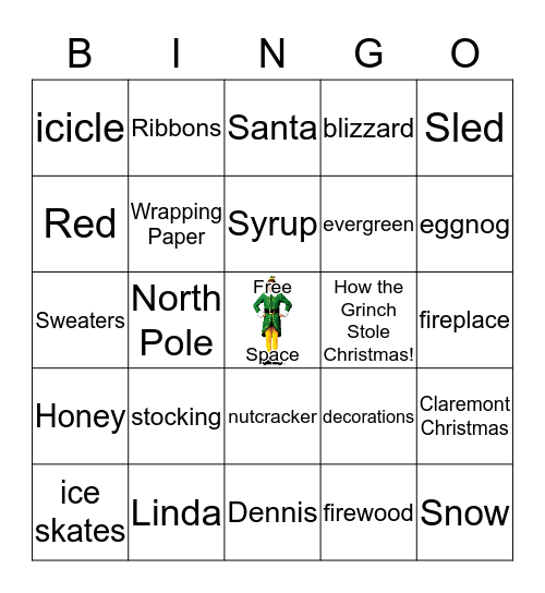 Holiday BINGO Card