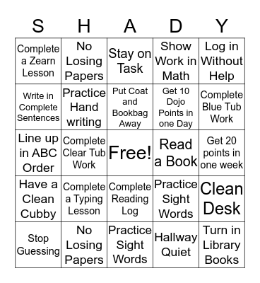 Davion's Challenge Bingo Card