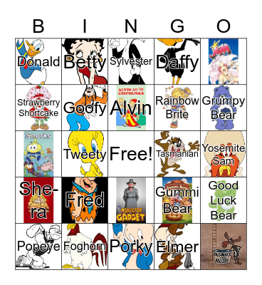 Saturday Morning Cartoons Bingo Card