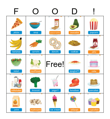 FOOD Bingo Card