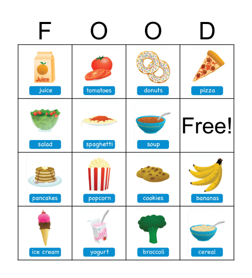 FOOD Bingo Card