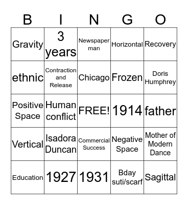 Modern Bingo Card
