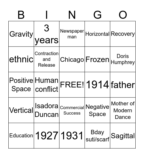 Modern Bingo Card