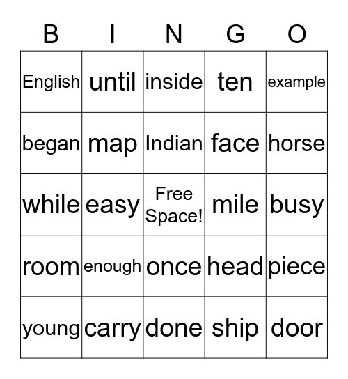 Bingo Card