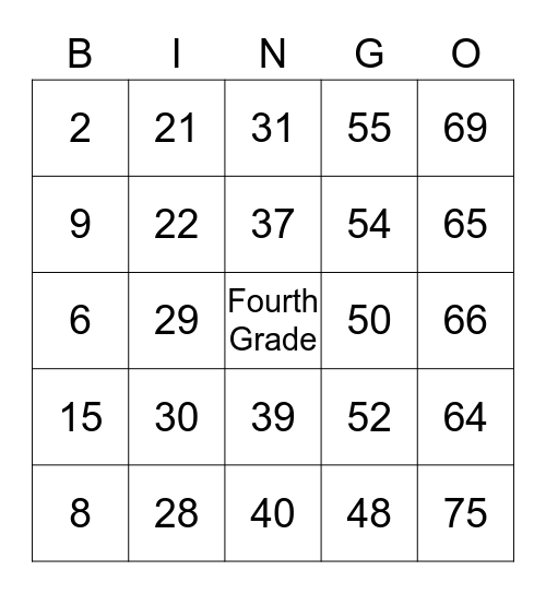 8th grade class bingo