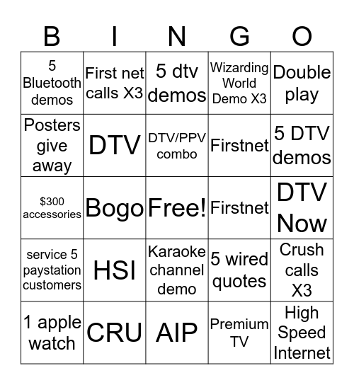 Bingopalooza Bingo Card