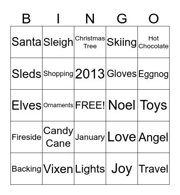 **HOLIDAY BINGO** Bingo Card