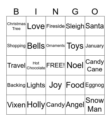 **HOLIDAY BINGO** Bingo Card