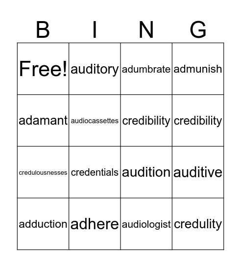 JJG Bingo Card