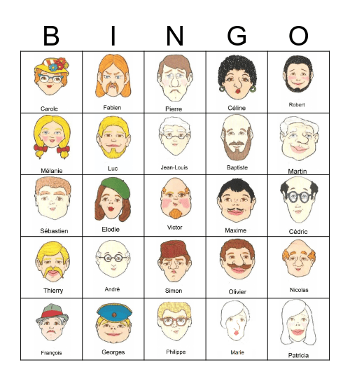 QUI EST-CE ? (Original) Bingo Card